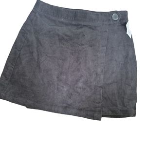 NWT Joy & Sparrow from Tillys Black Corduroy Wrap Mini Skirt sz M *read